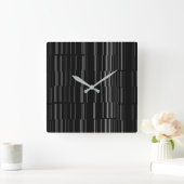 Zwart-wit stijlvol, onregelmatig tapepatroon vierkante klok (Huis)