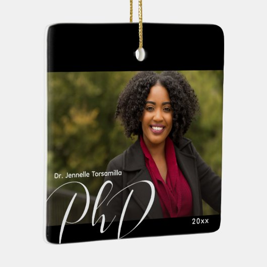 Zwart wit, stijlvol Photo PhD-Afstuderen Keramisch Ornament (Rechts)