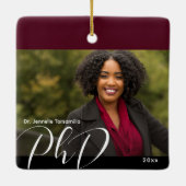 Zwart wit, stijlvol Photo PhD-Afstuderen Keramisch Ornament (Achterkant)