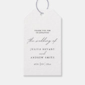 Zwart-wit stijlvol script bruiloft cadeaulabel (Voorkant)