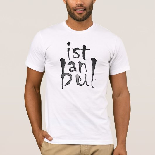 Zwart-wit, stijlvol Shirt İstanbul (Voorkant)