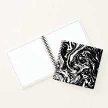 Zwart-wit, stijlvol, spiraal notebook