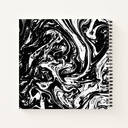 Zwart-wit, stijlvol, spiraal notebook notitieboek (Achterkant)
