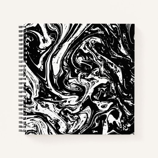 Zwart-wit, stijlvol, spiraal notebook notitieboek (Voorkant)