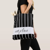 Zwart-wit, stijlvol, striped tote bag (Dichtbij)