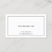 Zwart-wit stijlvol visitekaartje (Achterkant)