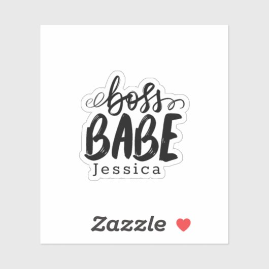 Zwart-wit Stijlvolle Baas Babe Monogram Sticker (Vel)