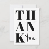 Zwart-wit stijlvolle minimalistische Bold Wedding Bedankkaart (Voorkant)