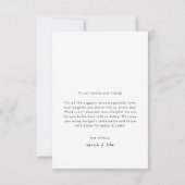 Zwart-wit stijlvolle minimalistische Bold Wedding Bedankkaart (Achterkant)