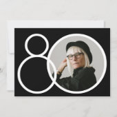 Zwart Wit Stijlvolle minimalistische foto 80e verj Kaart (Voorkant)