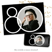 Zwart Wit Stijlvolle minimalistische foto 80e verj Kaart