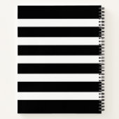 Zwart-wit stijlvolle strepen notitieboek (Achterkant)