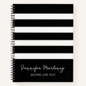 Zwart-wit stijlvolle strepen notitieboek (Voorkant)