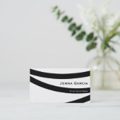 Zwart-wit, stijlvolle strepen Uniek Visitekaartje (Staand voorkant)