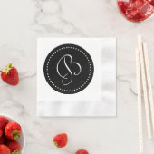 Zwart/wit Stip Monogram Servet (Insitu)