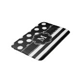 Zwart wit Stip Stripe monogram Badmat (Gekanteld)