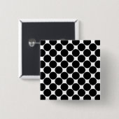 Zwart-wit stippen 2. vierkante button 5,1 cm (Voorkant /achterkant)