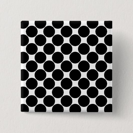 Zwart-wit stippen 2. vierkante button 5,1 cm (Voorkant)