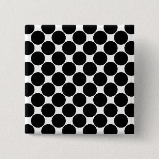 Zwart-wit stippen 2. vierkante button 5,1 cm