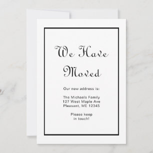 Zwart-wit Stippen Adreswijziging Aankondiging