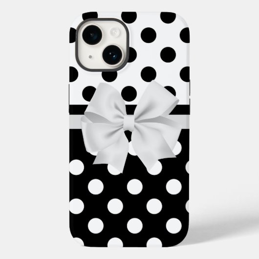 Zwart-Wit Stippen Case-Mate iPhone Hoesje (Achterkant)
