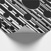 Zwart-wit Stippen en Strepen Cadeaupapier (Hoek)