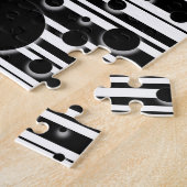 Zwart-wit Stippen en Strepen Legpuzzel (Zijkant)