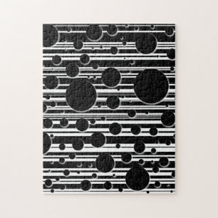 Zwart-wit Stippen en Strepen Legpuzzel