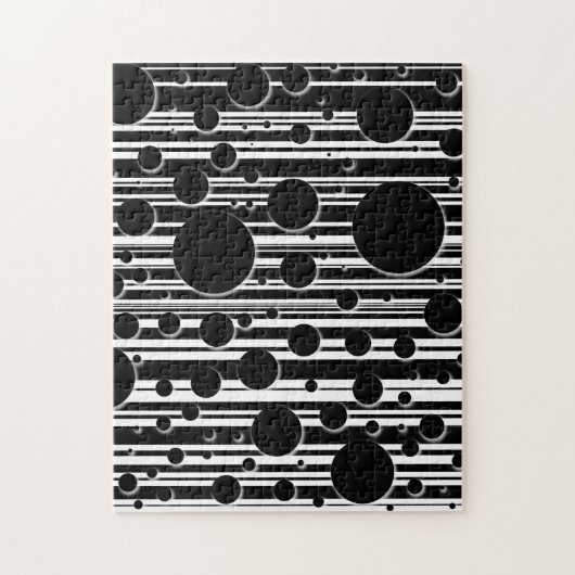 Zwart-wit Stippen en Strepen Legpuzzel (Verticaal)
