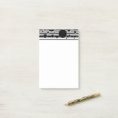 Zwart-wit Stippen en Strepen Post-it® Notes (Op bureau)
