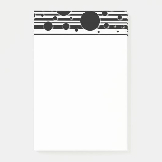 Zwart-wit Stippen en Strepen Post-it® Notes (Voorkant)