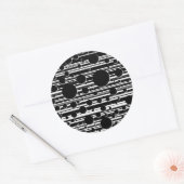 Zwart-wit Stippen en Strepen Ronde Sticker (Envelop)