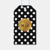 Zwart & Wit Stippen Goud Glam Feestje Cadeaulabel (Achterkant)