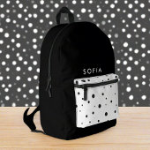 Zwart & Wit Stippen l Initiaal Naam schattig Bedrukte Rugzak