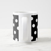 Zwart-wit Stippen Monogram Grote Koffiekop (Achterkant)