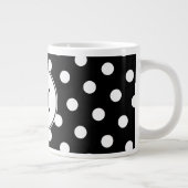 Zwart-wit Stippen Monogram Grote Koffiekop (Rechts)