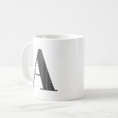 Zwart-wit Stippen Monogram Koffiemok (Voorkant links)