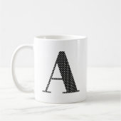 Zwart-wit Stippen Monogram Koffiemok (Links)