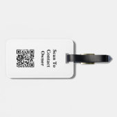 Zwart-wit Stippen Patroon Monogram QR-code Bagagelabel (Achterkant horizontaal)