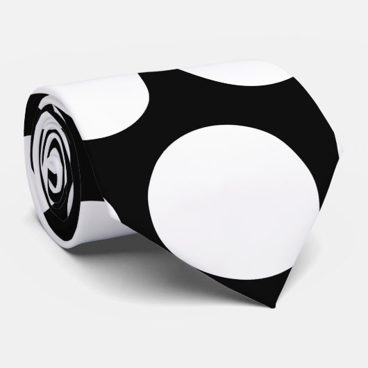 Zwart-wit Stippen Patroon Stropdas (Opgerold)