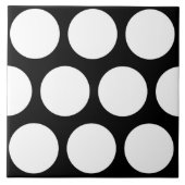 Zwart-wit Stippen Patroon Tegeltje (Voorkant)