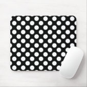 Zwart-wit Stippen Retro Patroon Muismat (Met muis)