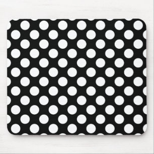 Zwart-wit Stippen Retro Patroon Muismat