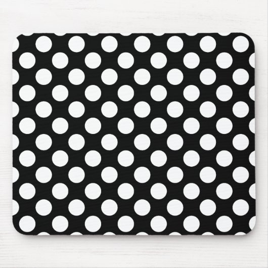 Zwart-wit Stippen Retro Patroon Muismat (Voorkant)