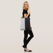Zwart-wit Stippen Tas (Op model)