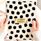 Zwart-wit Stippenpatroon Aangepaste Naam Planner
