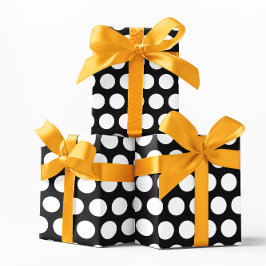 Zwart-wit stippenpatroon cadeaupapier
