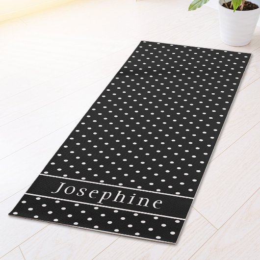 Zwart-wit Stippenpatroon en Aangepaste Naam Yogamat
