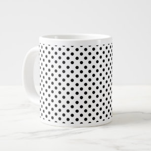 Zwart Wit Stippenpatroon Grote Koffiekop
