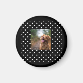 Zwart-wit stippenpatroon Hond foto Magneet